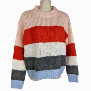 TELLURIDE CLOTHING CO Shaker Stitch Striped Sweater Sz S